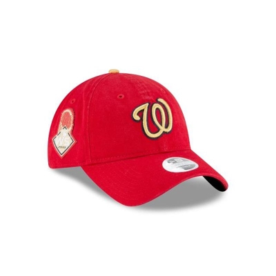 Red Washington Nationals Hat - New Era MLB Gold Collection 9TWENTY Adjustable Caps USA7085429